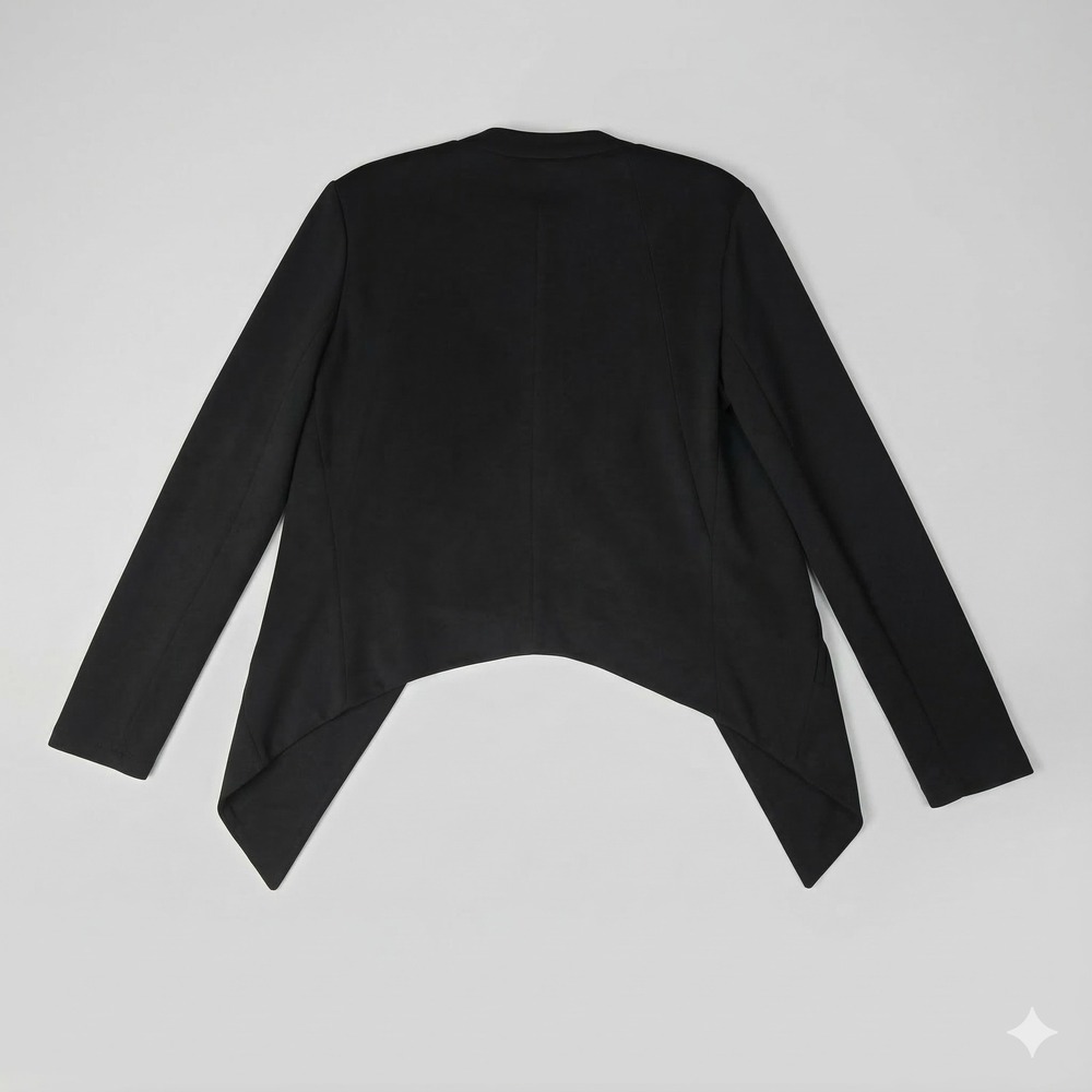 Bcbgeneration Black Open Front Draped Asymmetrica… - image 2